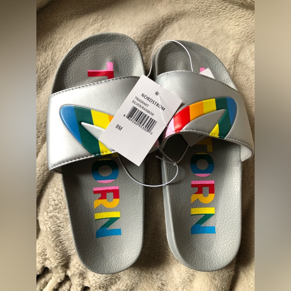 Tretorn Slides New With Tags Tretorn Women Tragrant Gray Rainbow Slide Sandals 8 - Picture 5 of 5